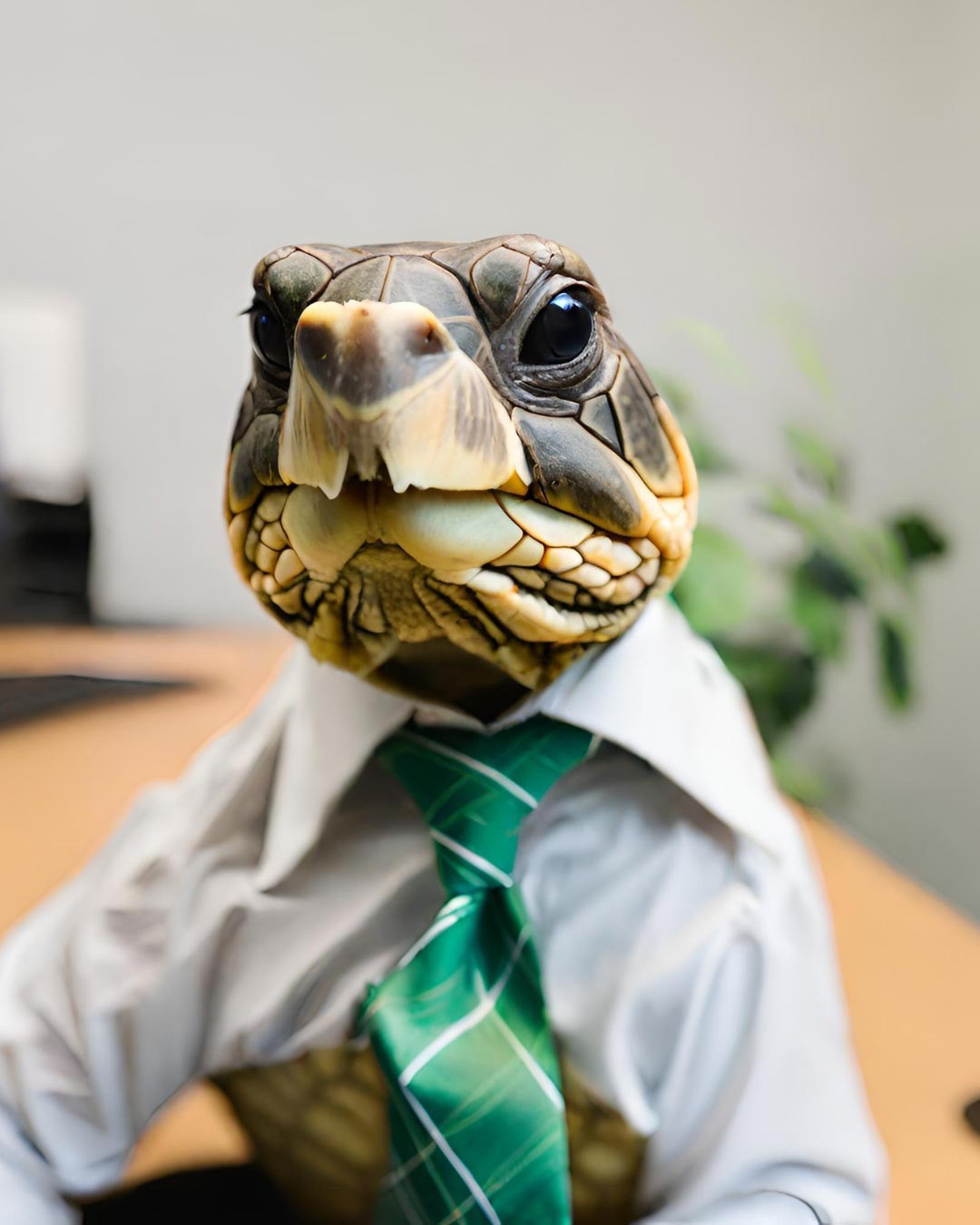 Met AI gegenereerde afbeelding van een schildpad aan het werk